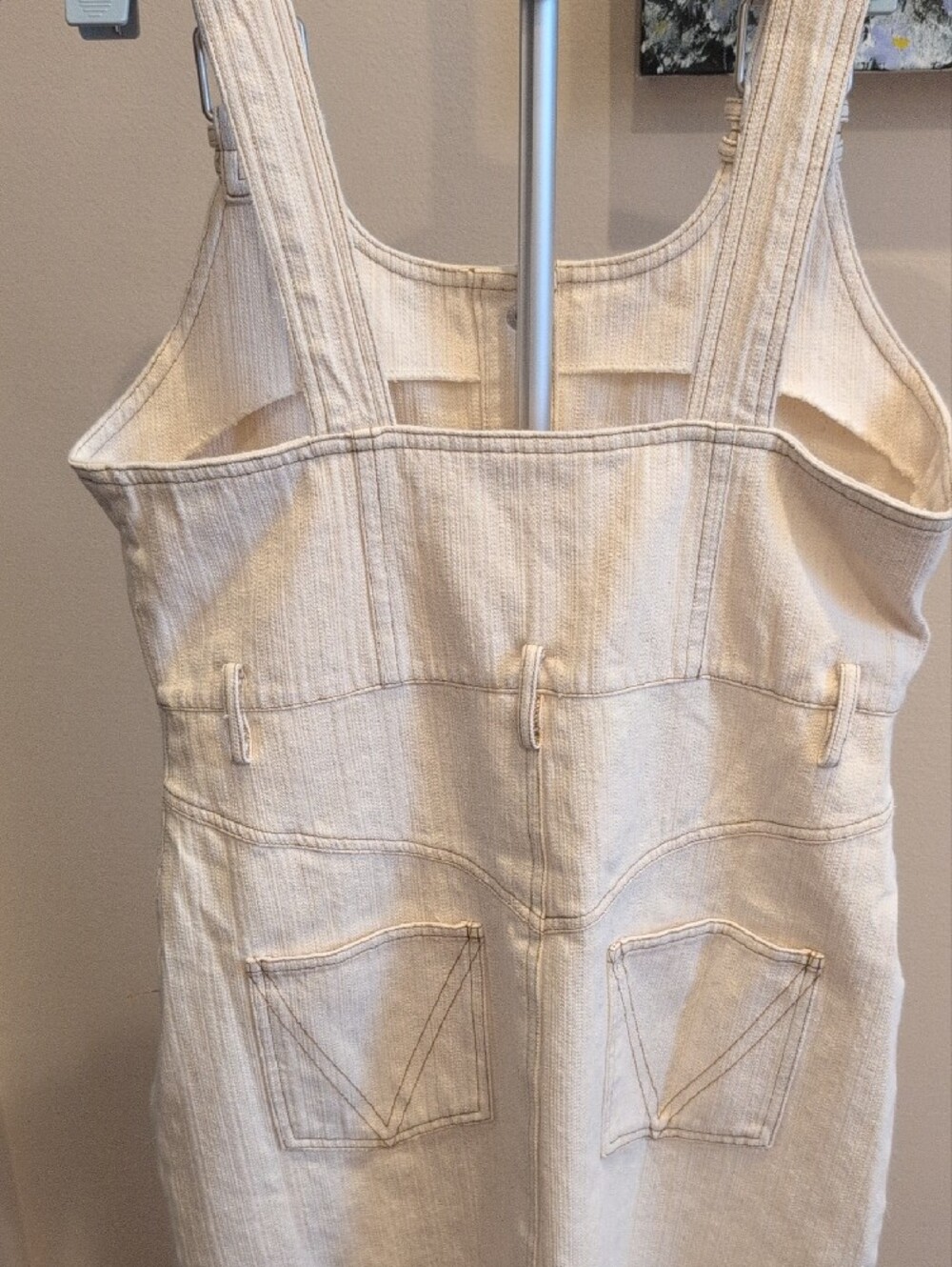 Women's Cloud Ten Denim Cream Button-Front Overall Jumper - Picture 9 of 11